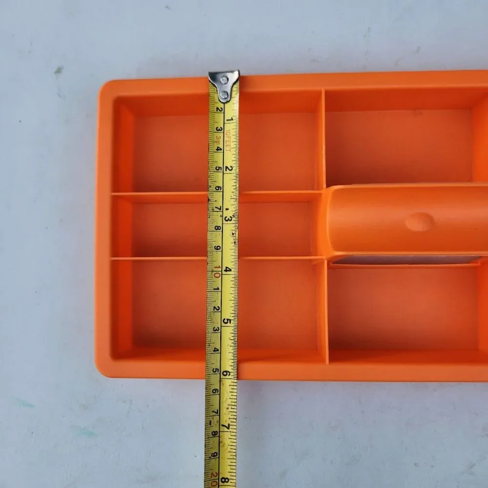 NEW Drawer Organizer Craft Divider with Handle Orange Divided Caddy Arts Crafts